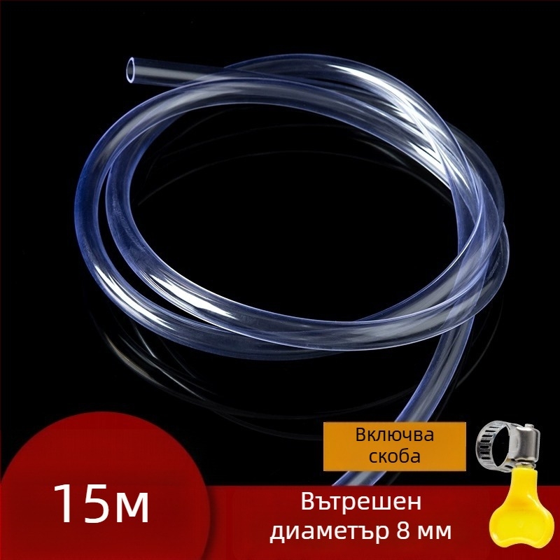 Тръба за подово отопление с водоизпускателен тръбопровод, воден разпределител, изпускателен вентил и дренажен маркуч