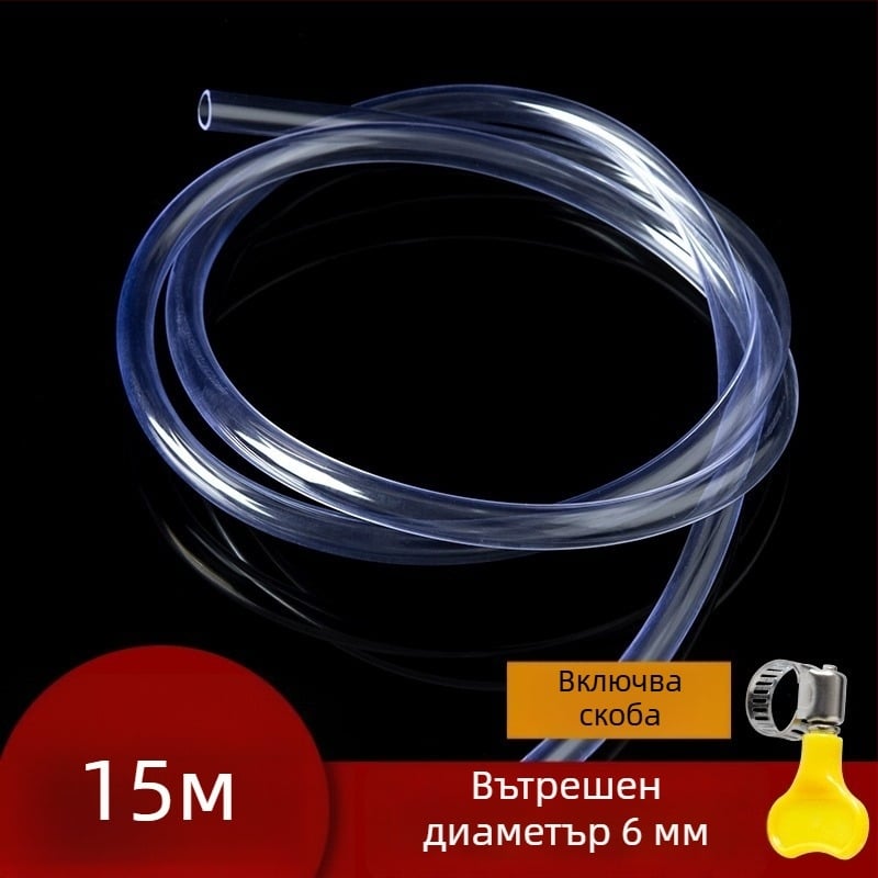 Тръба за подово отопление с водоизпускателен тръбопровод, воден разпределител, изпускателен вентил и дренажен маркуч