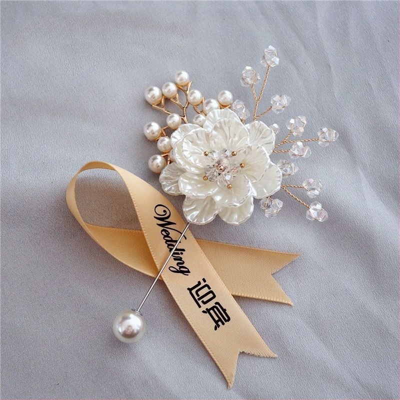 Сватбен комплект бутониери в корейски стил с горска тематика за младоженец и булка, броши за кумове, китки за шаферки и ръчно цвете за сестра (Стил: Корейски стил; Съдържание: Бутониери за младоженец и булка; Броши за кумове; Китки за шаферки; Ръчно цвете