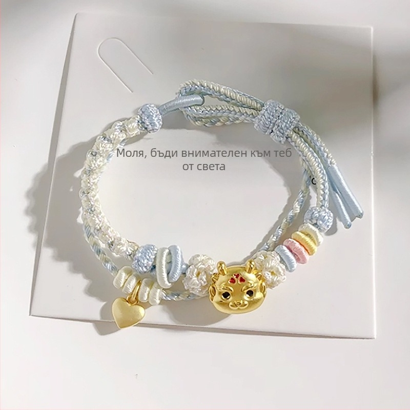 DIY плетена гривна – материал: конец; стил: интернет-звезда, унисекс; обработка: изцяло ръчна плетка; произход: Lianyungang