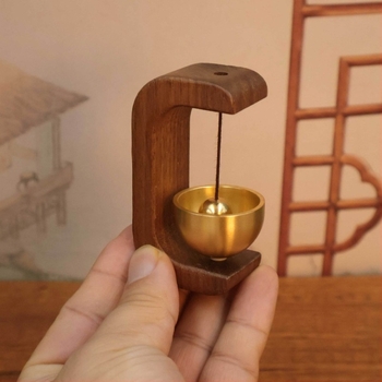 Медно звънче за входа с ветрова камбанка и магнитна месингова висулка, японска ръчна изработка