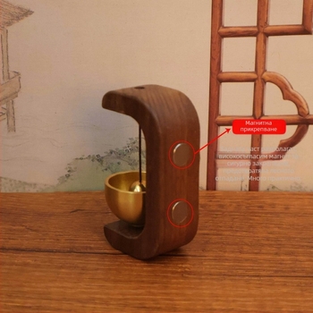 Медно звънче за входа с ветрова камбанка и магнитна месингова висулка, японска ръчна изработка