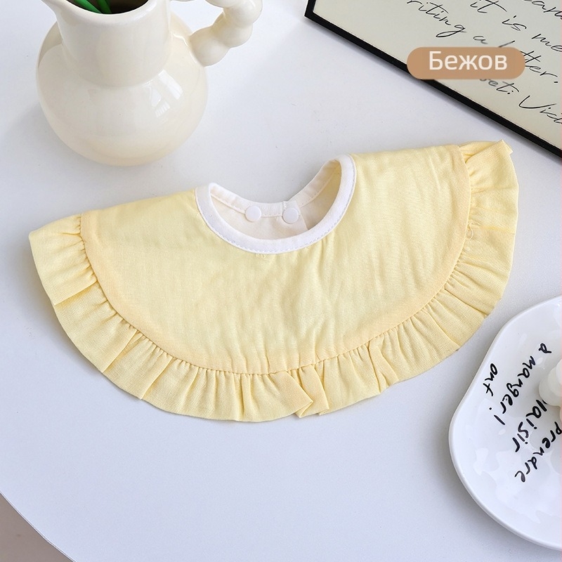 Принцески бебешки лигавник за новородени – водоустойчив и против изцапване, рюшави кантове, въртящ се дизайн