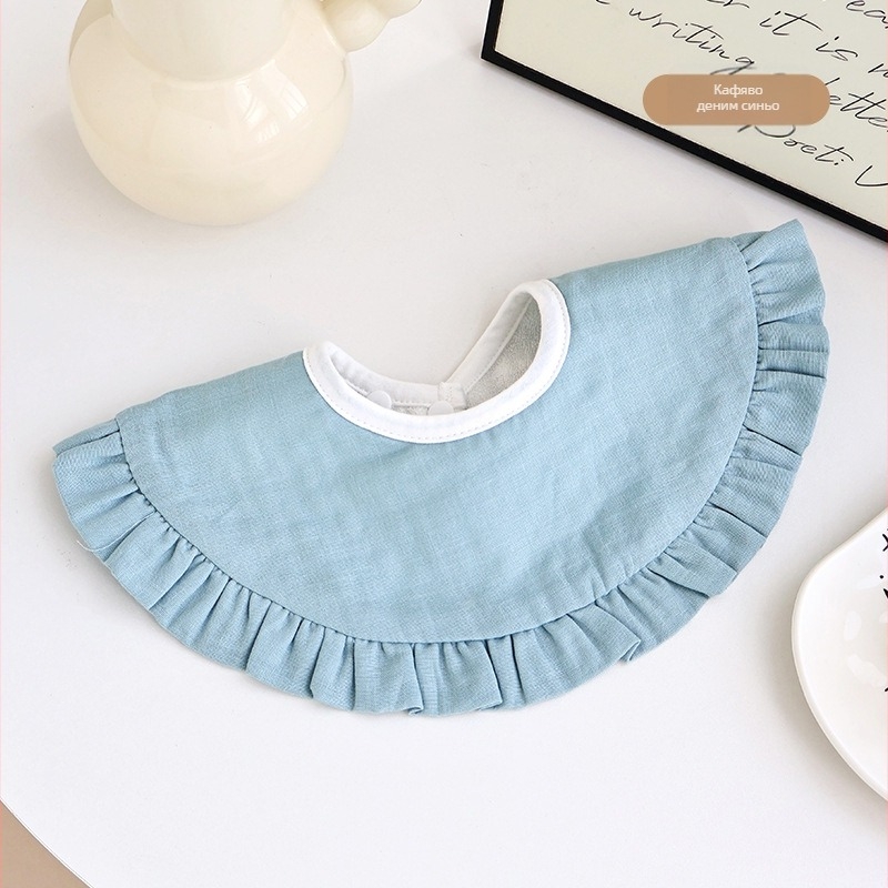 Принцески бебешки лигавник за новородени – водоустойчив и против изцапване, рюшави кантове, въртящ се дизайн