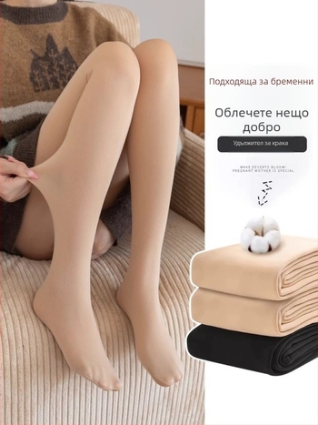 Майчин клин с подплата от флис за есен и зима, плътен материал, висока талия, тясна кройка, висока еластичност