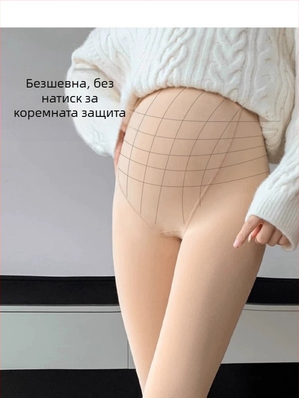 Майчин клин с подплата от флис за есен и зима, плътен материал, висока талия, тясна кройка, висока еластичност