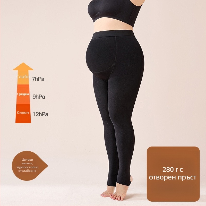 Майчин клин с подплата от флис за есен и зима, плътен материал, висока талия, тясна кройка, висока еластичност