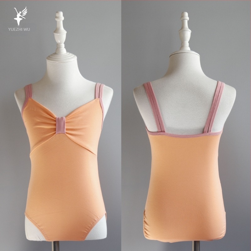 Детски сценичен танцов костюм за тренировки – едночастов, памук 95% с мека обработка, стил принцеса