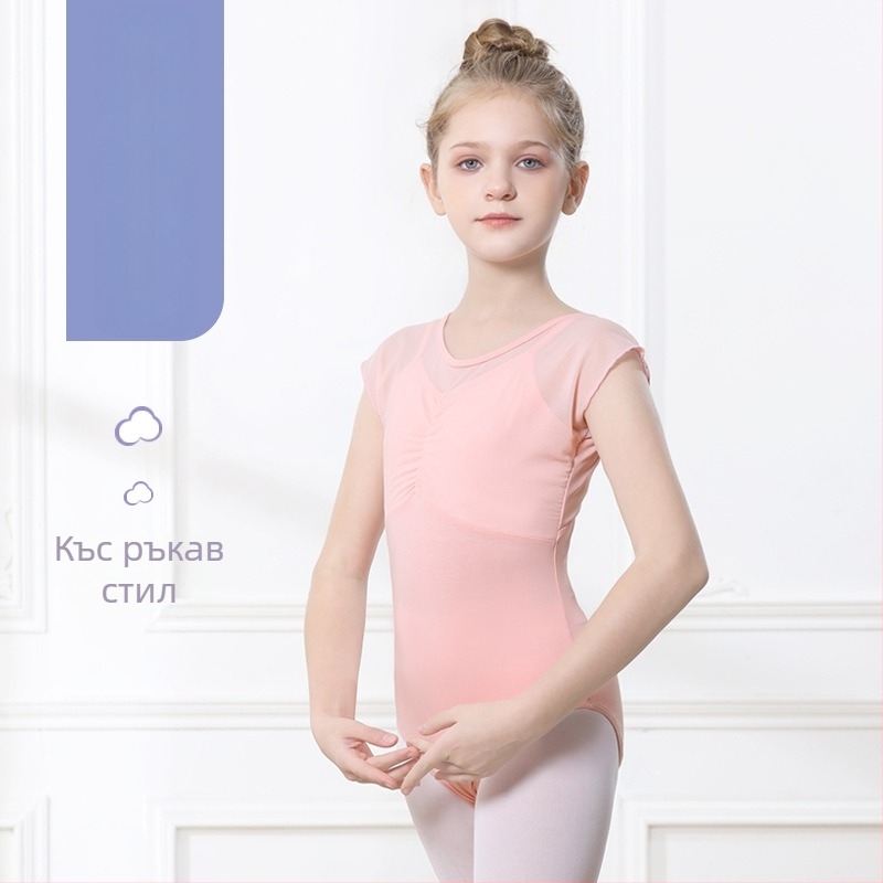 Детска лятна танцова екипировка с tutu пола, 95% памук, мека обработка на тъканта, принцес стил