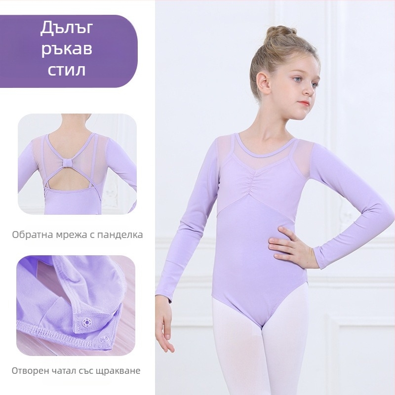 Детска лятна танцова екипировка с tutu пола, 95% памук, мека обработка на тъканта, принцес стил