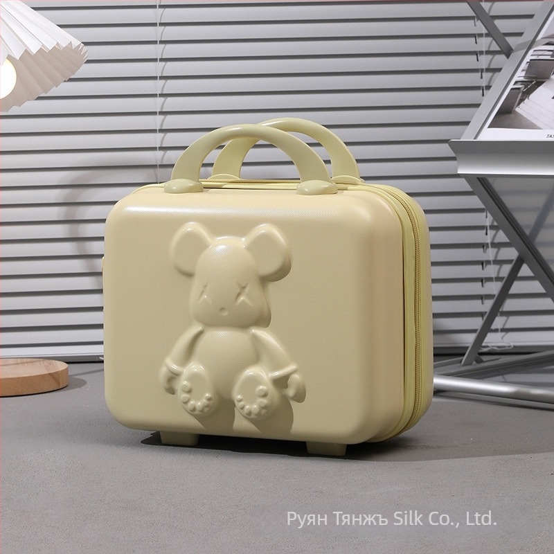 Комбиниран куфар за пътуване и козметичен несесер с животински принт; ABS материал; цип за отваряне; допълнително отделение; обикновен заключващ механизъм с парола; полиестерна подплата