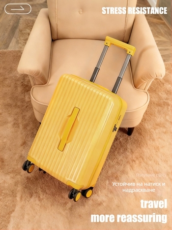 Лек куфар за ръчен багаж, унисекс, поликарбонат, TSA комбинационен заключващ механизъм, универсални колела, 3 кг