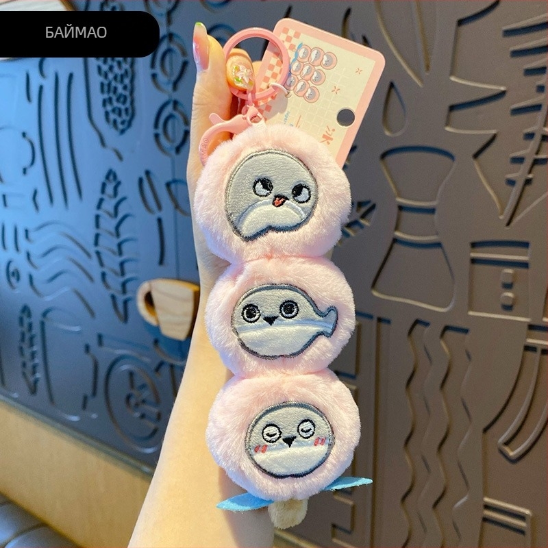 Плюшен ключодържател Panda – оригинален дизайн, карикатурен стил; подходящ за чанти и висулки; (Материал: плюш; Функции: чанти, ключодържател, висулка; Опаковка: независимо опакован)