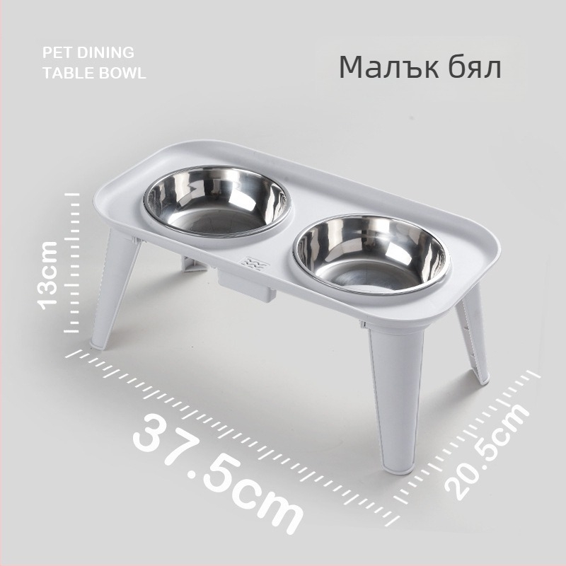 Lai paifu неръждаема стомана — комплект за хранене на домашни любимци със сваляща се двойна купа и предпазител за шията, Zhejiang произход