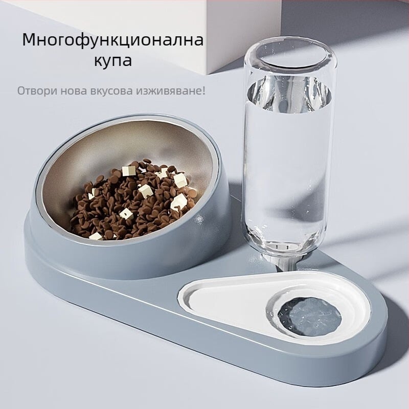 Котешка купичка за вода и храна; материали: PP, PET, неръждаема стомана; за котки
