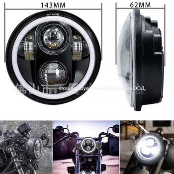 Wrangler LED фар за офроуд автомобил с ангелски очи пръстен — 12V, 40W, 4000lm, IP67