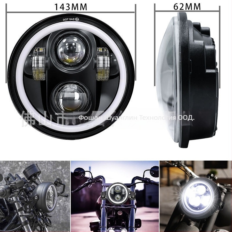 Wrangler LED фар за офроуд автомобил с ангелски очи пръстен — 12V, 40W, 4000lm, IP67