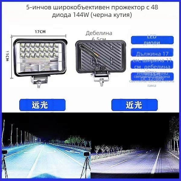 LED фар за електрически автомобили и камиони — модел: Голям ъгъл на виждане; мощност: 150; напрежение: 12-80V; материал: алуминиева сплав; IP68