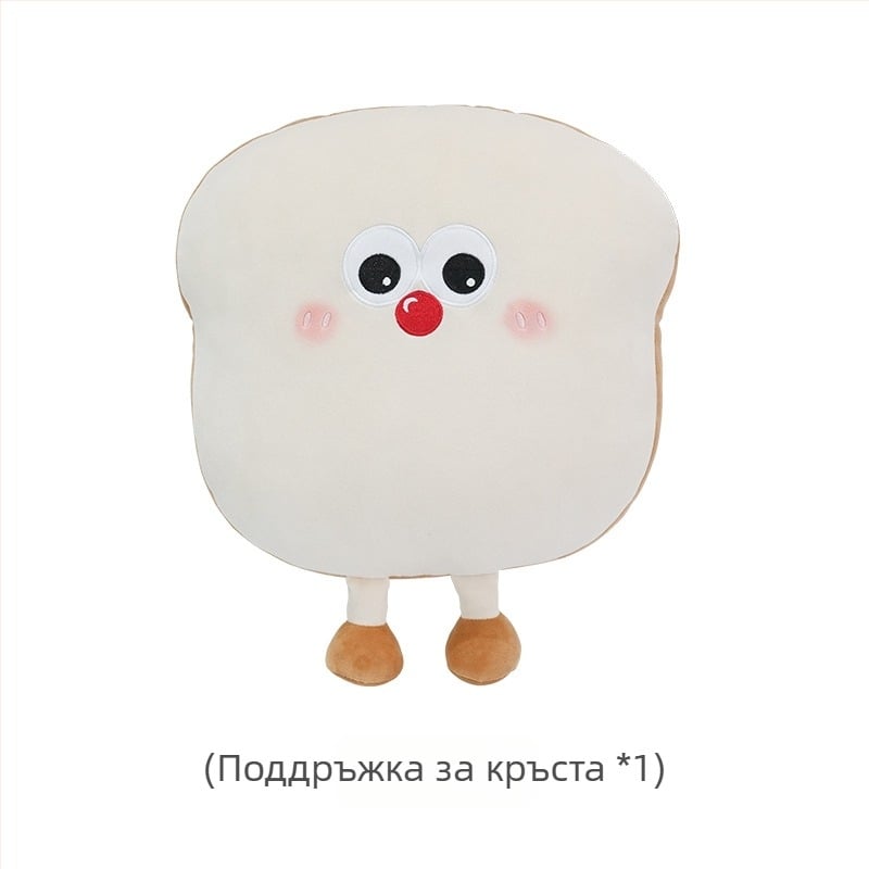 Feather cen Плюшена възглавничка за врата на кола с модел Тост-Бисквит, пълнител PP памук