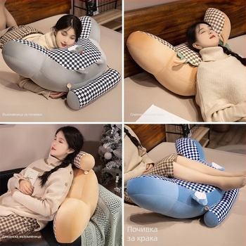 Възглавница за опора на кръста First xu — плюшено покритие, пълнеж PP памук, бродирана тъкан, модерен стил