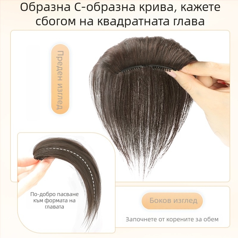 Topper за коса от истински човешки коси, прав, едноетапна гъбена подложка, Не подлежи на боядисване, Модел: Real Hair Sponge Pad Hairpiece, Произход: Хенан