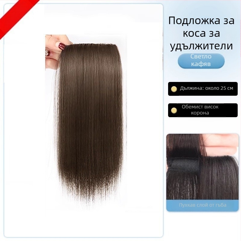 Topper за коса от истински човешки коси, прав, едноетапна гъбена подложка, Не подлежи на боядисване, Модел: Real Hair Sponge Pad Hairpiece, Произход: Хенан