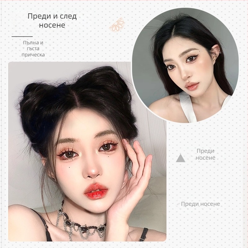 Клип за коса с котешки уши, къса перука, корейски стил, термоустойчива тел