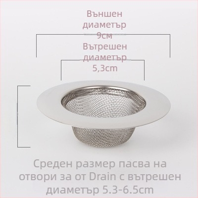 Филтър за мивка от неръждаема стомана – фин мрежест филтър за кухня, против запушване, уловител на косми за баня