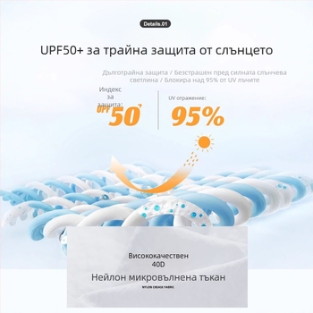 Яке с качулка за лято, леко нейлоново, UPF50+, свободен крой, странични джобове