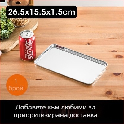 Правоъгълна парна плоча от 304 неръждаема стомана за Dim Sum и оризови рулца | Плоско дъно, електроплатирана повърхност, с печатано лого