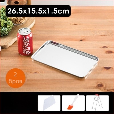 Правоъгълна парна плоча от 304 неръждаема стомана за Dim Sum и оризови рулца | Плоско дъно, електроплатирана повърхност, с печатано лого