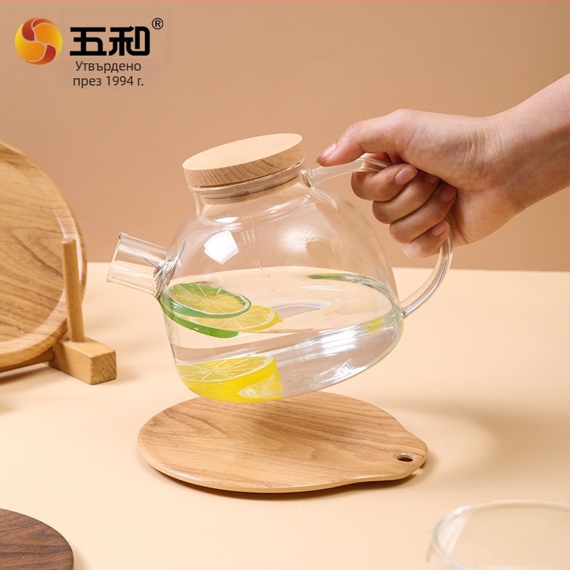 Кръгла подложка за хранене в китайски стил, дървоподобна изолационна повърхност, топлоустойчива и антиизгаряща