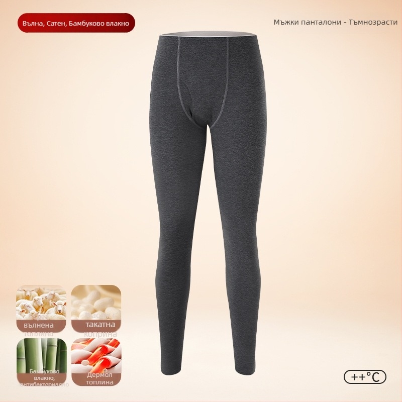 Мъжки термални панталони Derong акрилна тъкан, двойнослойни, много дебели 301-350 г/м2, с кадифена подплата и отопляваща функция