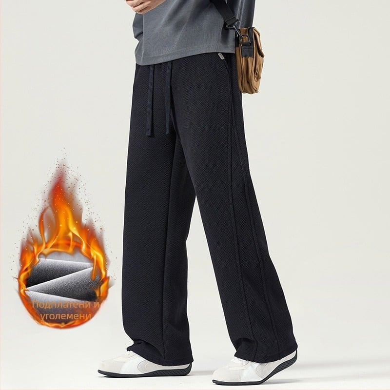 Anyang велюр флис свободни спортни панталони – средна талия, 100% полиестер, японски свеж стил