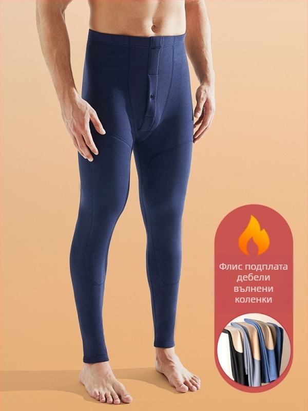 Мъжки зимни термо панталони, дебело флисе-подплатени, катионичен полиестер 80-90%, безшевни, поддържат топлината