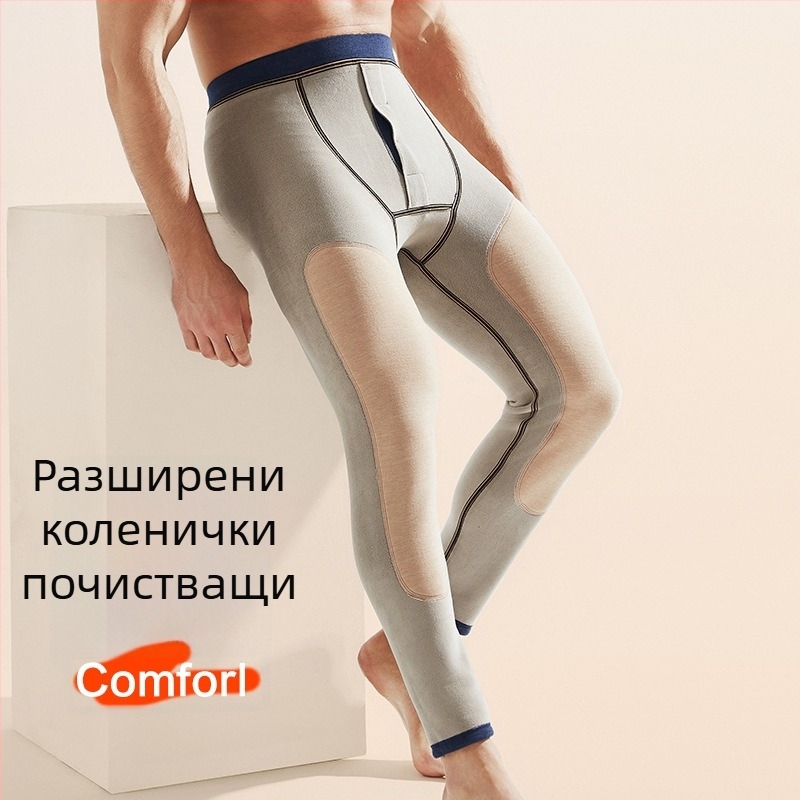 Мъжки зимни термо панталони, дебело флисе-подплатени, катионичен полиестер 80-90%, безшевни, поддържат топлината