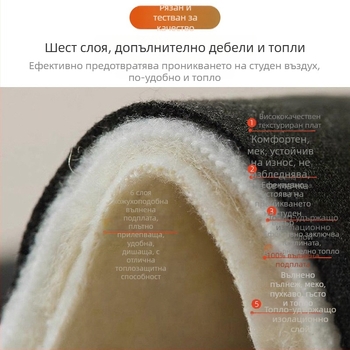 Мъжки вълнени термални панталони с интегрирани наколенки, подплатени с флис, конструкция с три слоя, 100% вълна, 501-600 г/м²