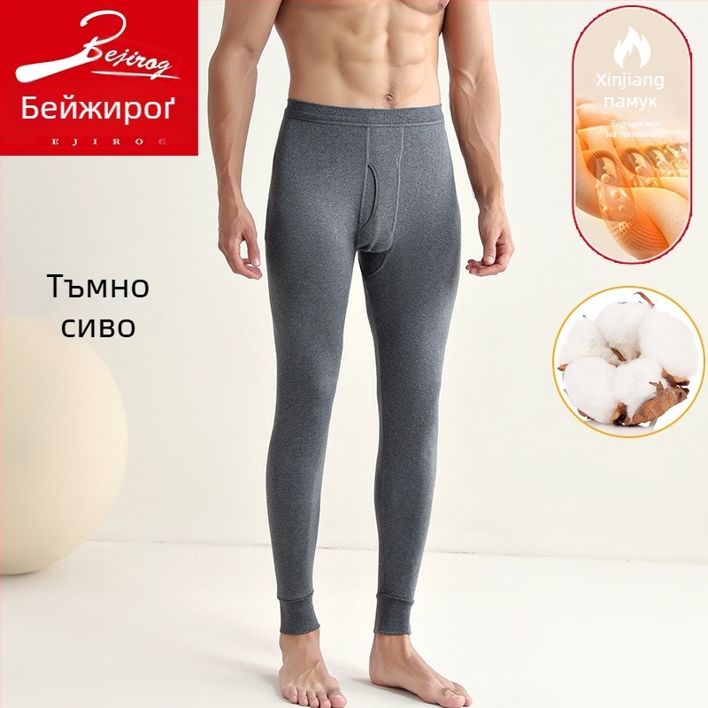 Мъжки термо панталони от чист памук, безшевни, 201–250 г/м², поддържат топло, оформят силуета