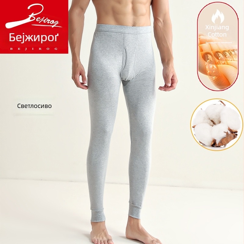 Мъжки термо панталони от чист памук, безшевни, 201–250 г/м², поддържат топло, оформят силуета