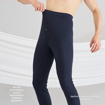 Мъжки термални долнища за есенно-зимния сезон, мъхнато обработен полиестер 70–80%, 201–250 g/m², еластичност и запазване на топлината, еднослойни