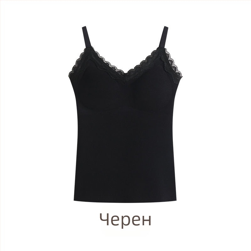 Женски термален жилет с интегрирана подплата за гърдите, V-образно деколте, еднослоен, акрилно влакно с 50–70% нейлон, 161–180 g/m²