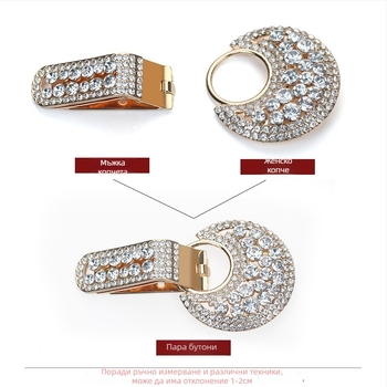 Декоративна катарама Hengmeihe за палта — цинкова сплав с имитационни кристали, класически национален стил, минималистичен дизайн