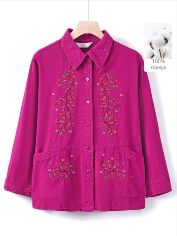 Пролетно тънко яке за жени от средна възраст и възрастни, топ с дълги ръкави за майки, бабино облекло (Материал: Памук; Основна материя: Памук; Състав на основната материя: 30% и по-малко; Стил: Китайски стил)