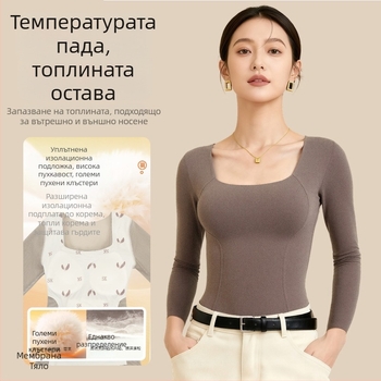 Пухова термална жилетка All-In-One, модел 8006, дълъг ръкав, без сутиен, двойнослойна