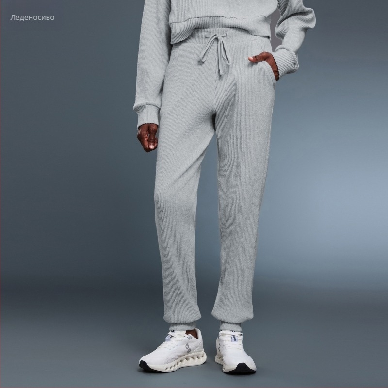 Дамски джогъри с висока талия и връзка за пристягане, свободен силует, дишащи памучно-полиестерови, подходящи за тренировки и бягане