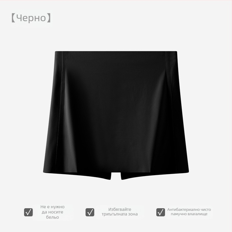 Дамски безшевни безопасни боксерки с двойно покритие за защита на интимната зона, Ice Silk плат, средна талия, 75% найлон, подплата 100% памук.