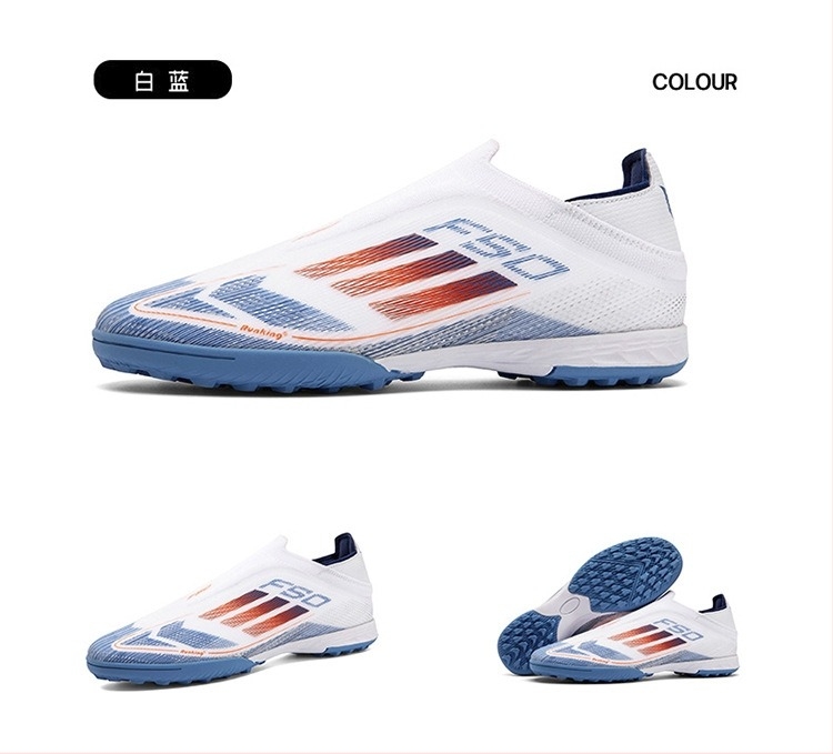 Футболни обувки с дишаща технология, нископрофилна горна част от синтетична кожа, антихлъзгаща гумена подметка за тренировки на тревни настилки