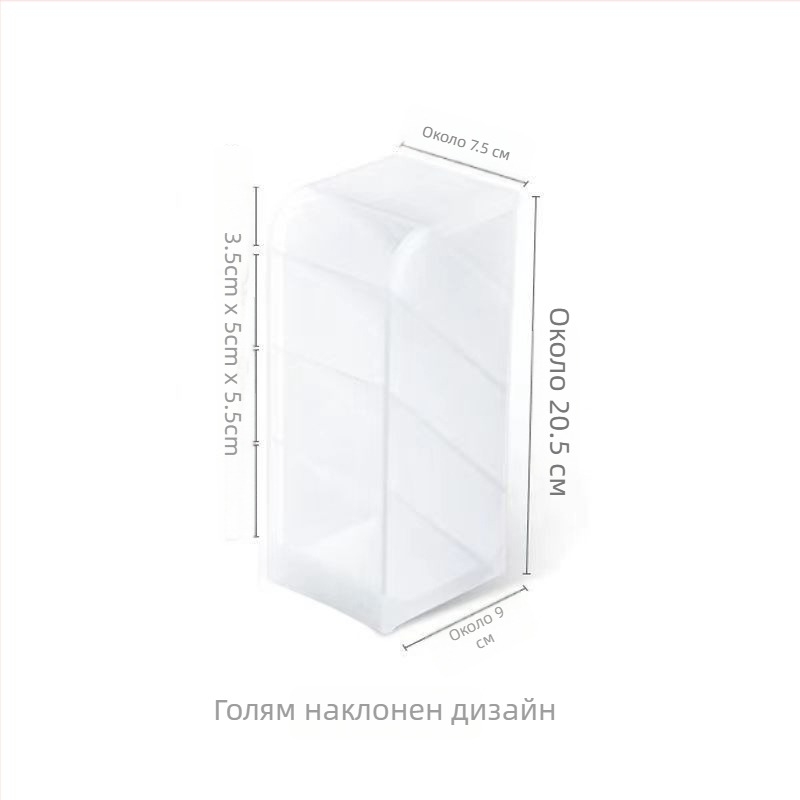 Tengxian BT-310 пластмасов квадратен държач за писалки за бюро с четири отделения и наклонен дизайн