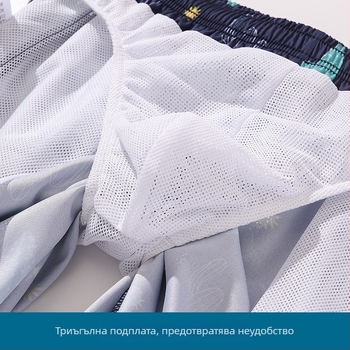 Мъжки плажни шорти: бързосъхнеща дигитално принтирана материя, 95% полиестер, смес от химически влакна, шарки райета/каре/камуфлаж, летни плажни шорти