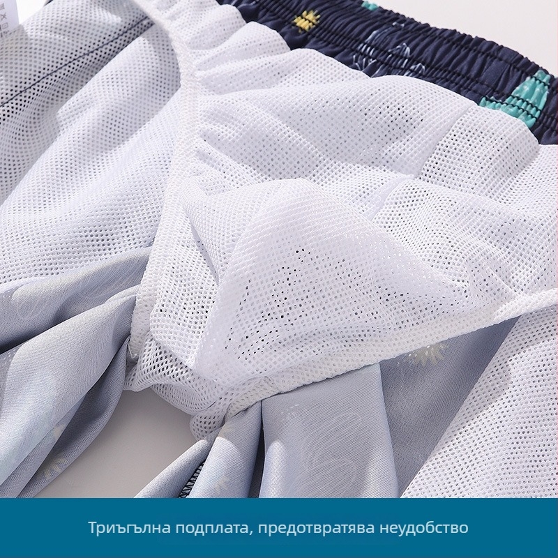 Мъжки плажни шорти: бързосъхнеща дигитално принтирана материя, 95% полиестер, смес от химически влакна, шарки райета/каре/камуфлаж, летни плажни шорти